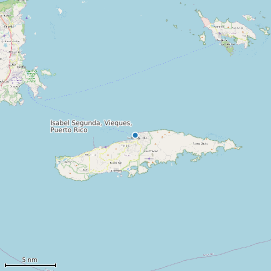 Map of Isabel Segunda, Vieques, Puerto Rico Tide Prediction Station
