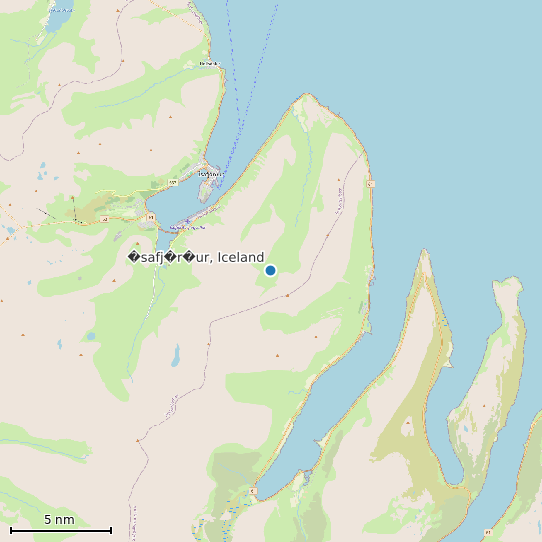 Map of �safj�r�ur, Iceland Tide Prediction Station
