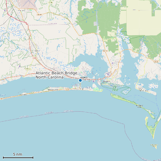 Map of Atlantic Beach Bridge, North Carolina Tide Prediction Station