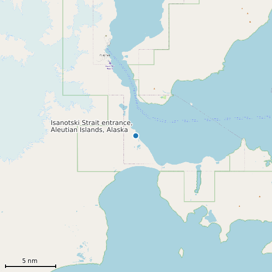 Map of Isanotski Strait entrance, Aleutian Islands, Alaska Tide Prediction Station