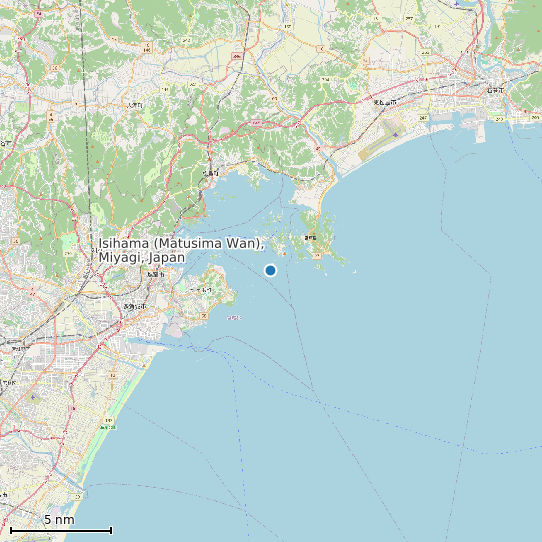 Map of Isihama (Matusima Wan), Miyagi, Japan Tide Prediction Station