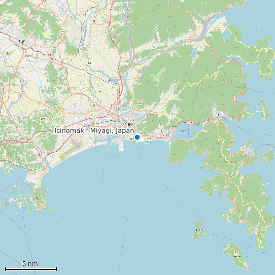 Map of Isinomaki, Miyagi, Japan Tide Prediction Station