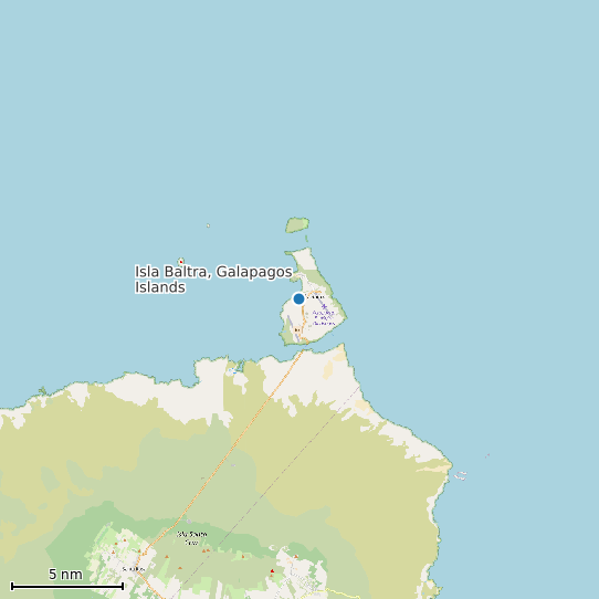 Map of Isla Baltra, Galapagos Islands Tide Prediction Station