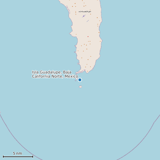 Map of Isla Guadalupe, Baja California Norte, Mexico Tide Prediction Station