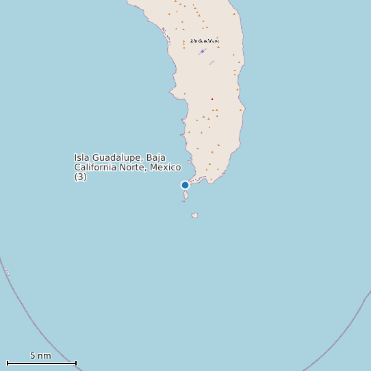 Map of Isla Guadalupe, Baja California Norte, Mexico (3) Tide Prediction Station