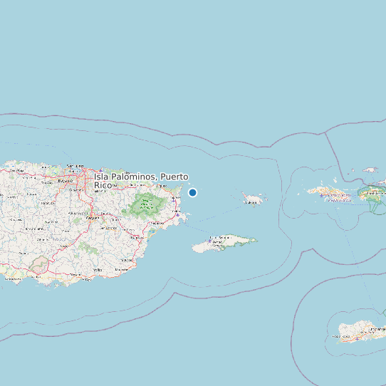 Map of Isla Palominos, Puerto Rico Tide Prediction Station