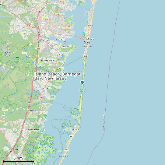 Map of Island Beach, Barnegat Bay, New Jersey Tide Prediction Station