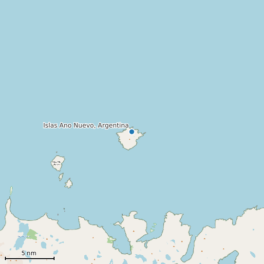 Map of Islas Ano Nuevo, Argentina Tide Prediction Station