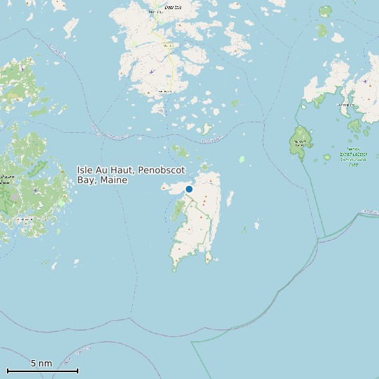 Map of Isle Au Haut, Penobscot Bay, Maine Tide Prediction Station