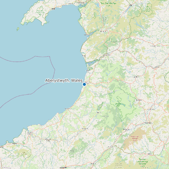 Aberystwyth, Wales map