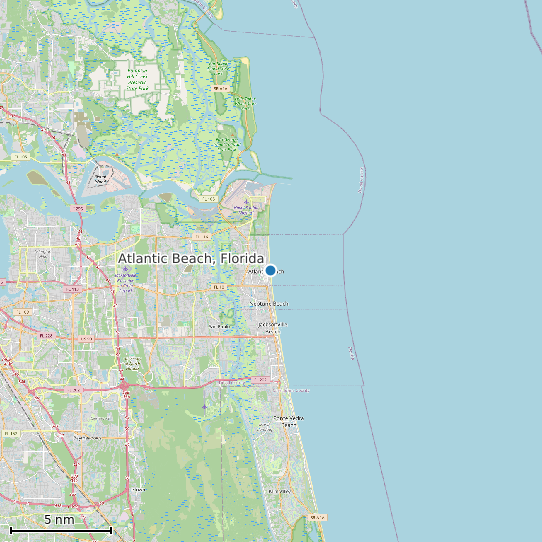 Map of Atlantic Beach, Florida Tide Prediction Station