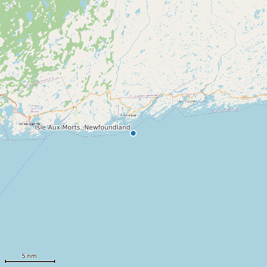 Map of Isle Aux Morts, Newfoundland Tide Prediction Station