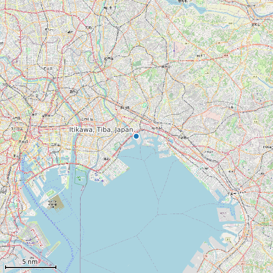 Map of Itikawa, Tiba, Japan Tide Prediction Station