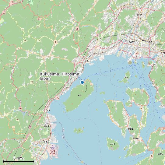 Map of Itukusima, Hirosima, Japan Tide Prediction Station