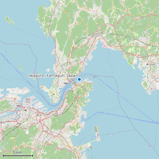 Map of Iwaguro, Yamaguti, Japan Tide Prediction Station