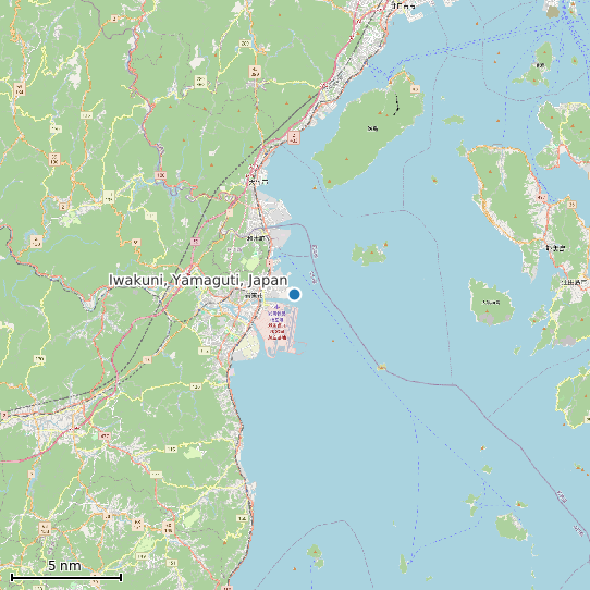 Map of Iwakuni, Yamaguti, Japan Tide Prediction Station