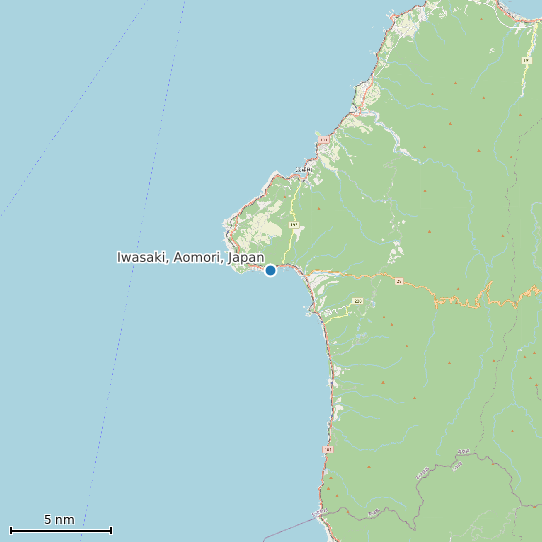 Map of Iwasaki, Aomori, Japan Tide Prediction Station