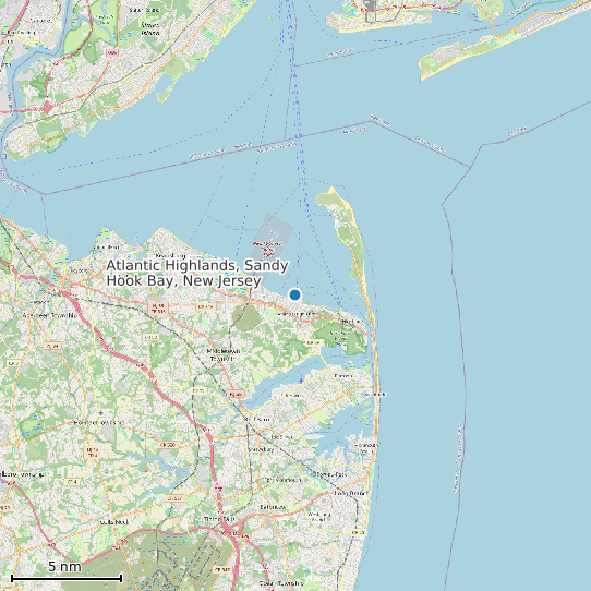 Map of Atlantic Highlands, Sandy Hook Bay, New Jersey Tide Prediction Station