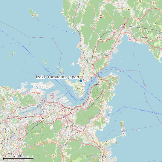 Map of Izaki, Yamaguti, Japan Tide Prediction Station