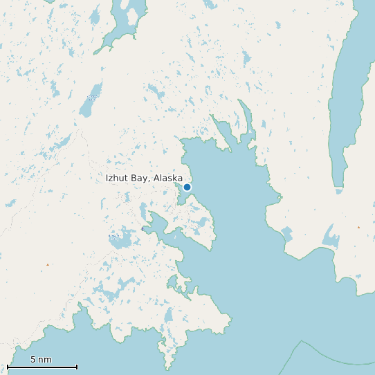 Map of Izhut Bay, Alaska Tide Prediction Station