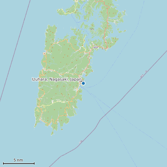 Map of Izuhara, Nagasaki, Japan Tide Prediction Station