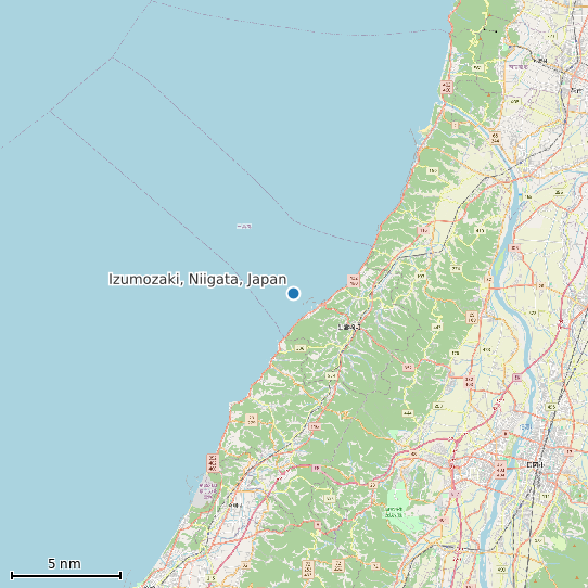 Map of Izumozaki, Niigata, Japan Tide Prediction Station