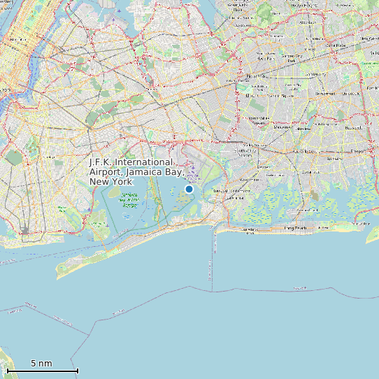 Map of J.F.K. International Airport, Jamaica Bay, New York Tide Prediction Station