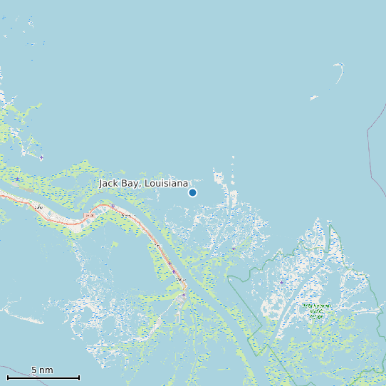 Map of Jack Bay, Louisiana Tide Prediction Station