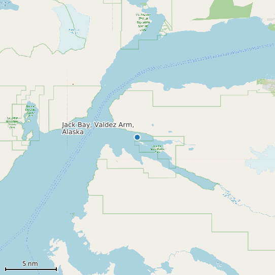 Map of Jack Bay, Valdez Arm, Alaska Tide Prediction Station