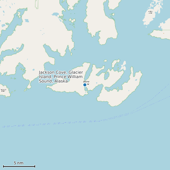 Map of Jackson Cove, Glacier Island, Prince William Sound, Alaska Tide Prediction Station