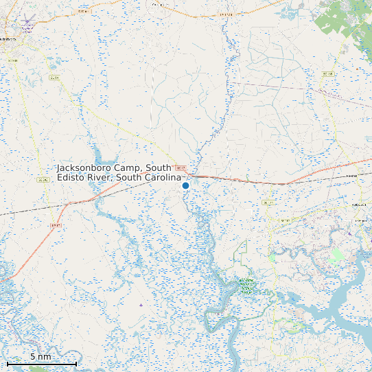 Map of Jacksonboro Camp, South Edisto River, South Carolina Tide Prediction Station