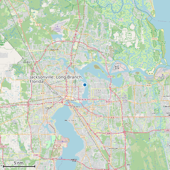 Map of Jacksonville, Long Branch, Florida Tide Prediction Station