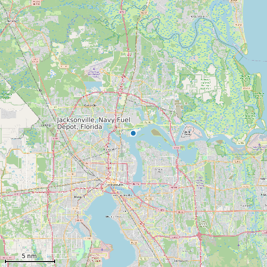 Map of Jacksonville, Navy Fuel Depot, Florida Tide Prediction Station