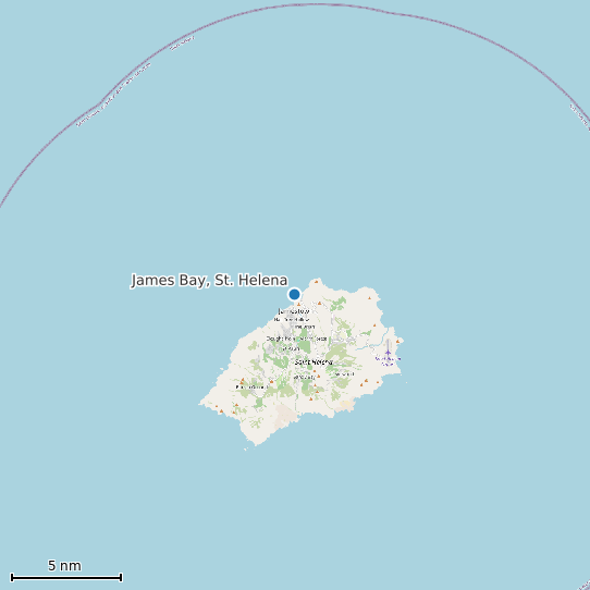 Map of James Bay, St. Helena Tide Prediction Station