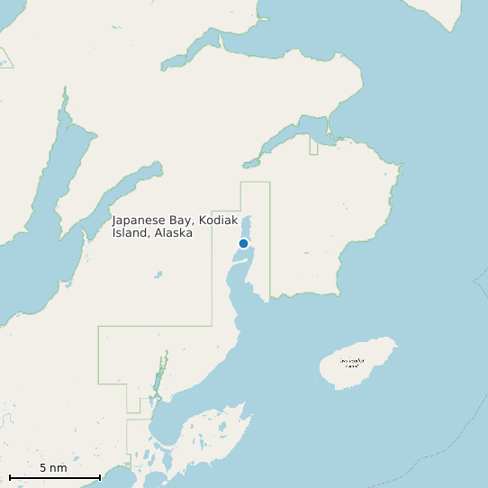 Map of Japanese Bay, Kodiak Island, Alaska Tide Prediction Station