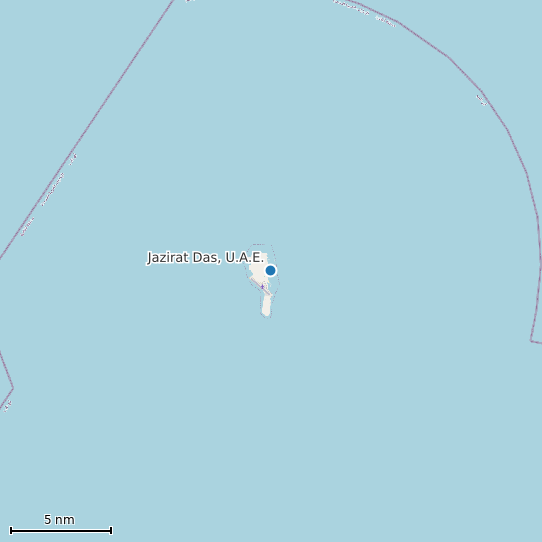 Map of Jazirat Das, U.A.E. Tide Prediction Station