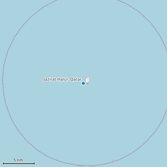 Map of Jazirat Halul, Qatar Tide Prediction Station