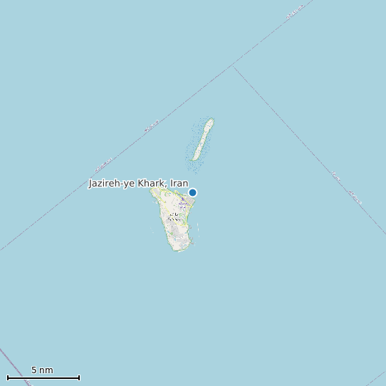 Map of Jazireh-ye Khark, Iran Tide Prediction Station