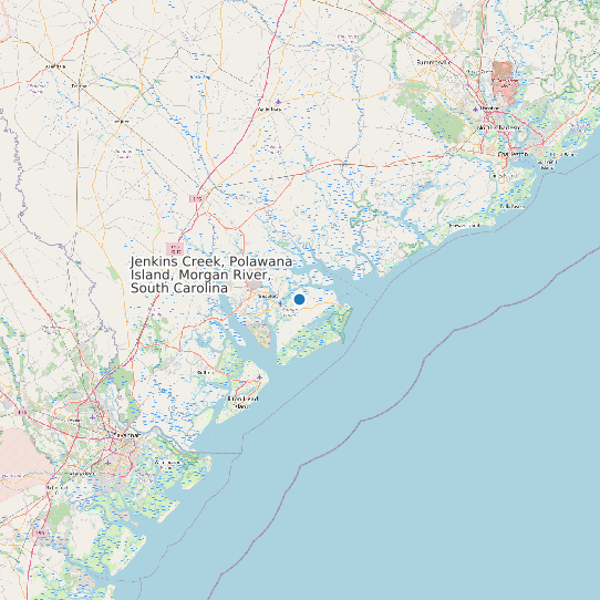 Map of Jenkins Creek, Polawana Island, Morgan River, South Carolina Tide Prediction Station