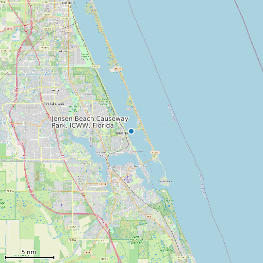 Map of Jensen Beach Causeway Park, ICWW, Florida Tide Prediction Station