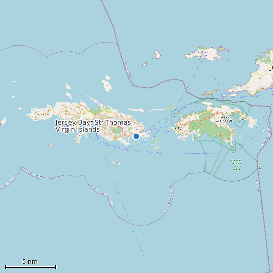 Map of Jersey Bay, St. Thomas, Virgin Islands Tide Prediction Station