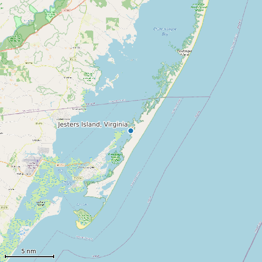 Map of Jesters Island, Virginia Tide Prediction Station