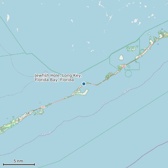 Map of Jewfish Hole, Long Key, Florida Bay, Florida Tide Prediction Station