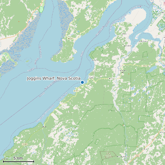 Map of Joggins Wharf, Nova Scotia Tide Prediction Station