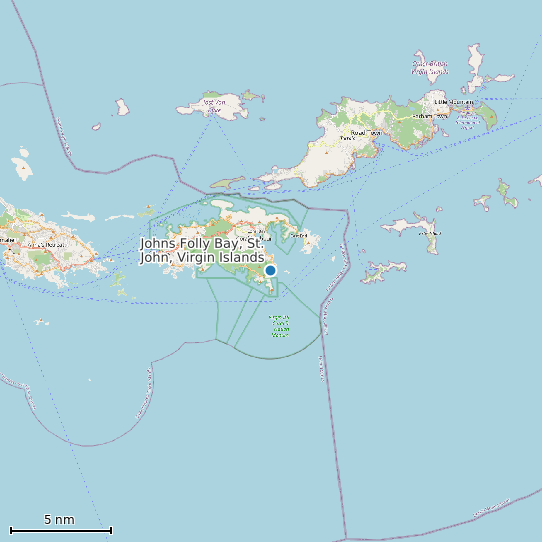 Map of Johns Folly Bay, St. John, Virgin Islands Tide Prediction Station