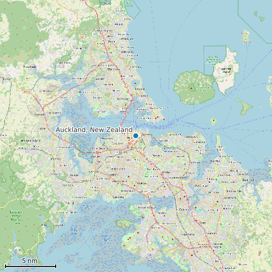 Map of Auckland, New Zealand Tide Prediction Station