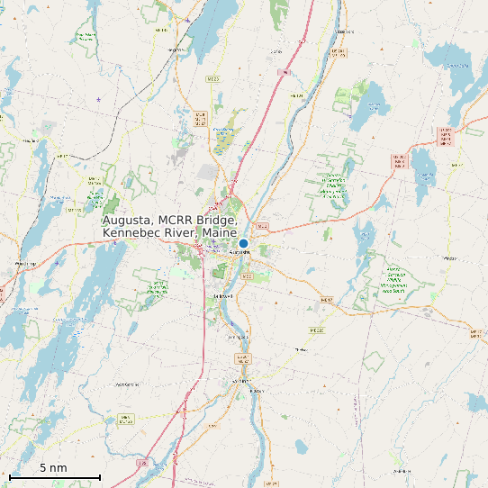 Map of Augusta, MCRR Bridge, Kennebec River, Maine Tide Prediction Station