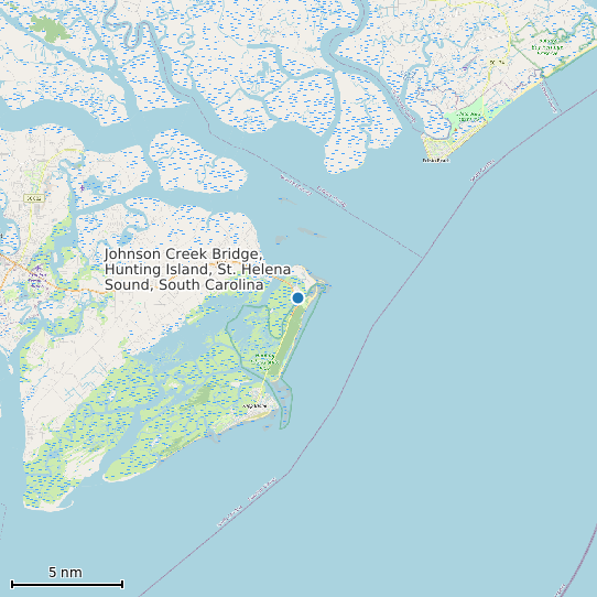 Map of Johnson Creek Bridge, Hunting Island, St. Helena Sound, South Carolina Tide Prediction Station