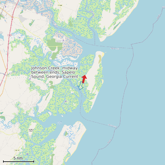 Map of Johnson Creek, midway between ends, Sapelo Sound, Georgia Current Prediction Station