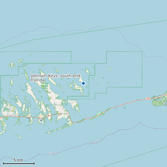 Map of Johnson Keys, south end, Florida Tide Prediction Station